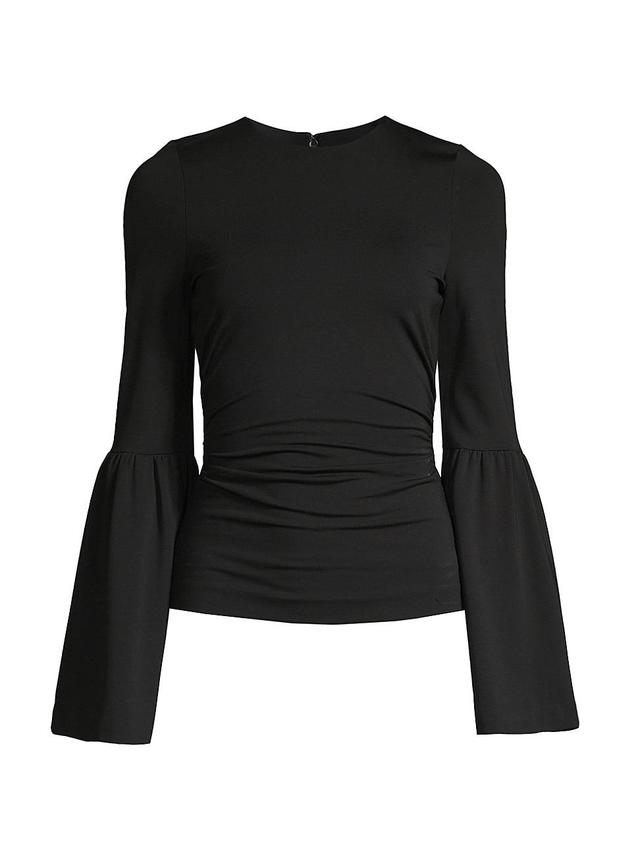 Womens Ruched Bell-Sleeve Top Product Image