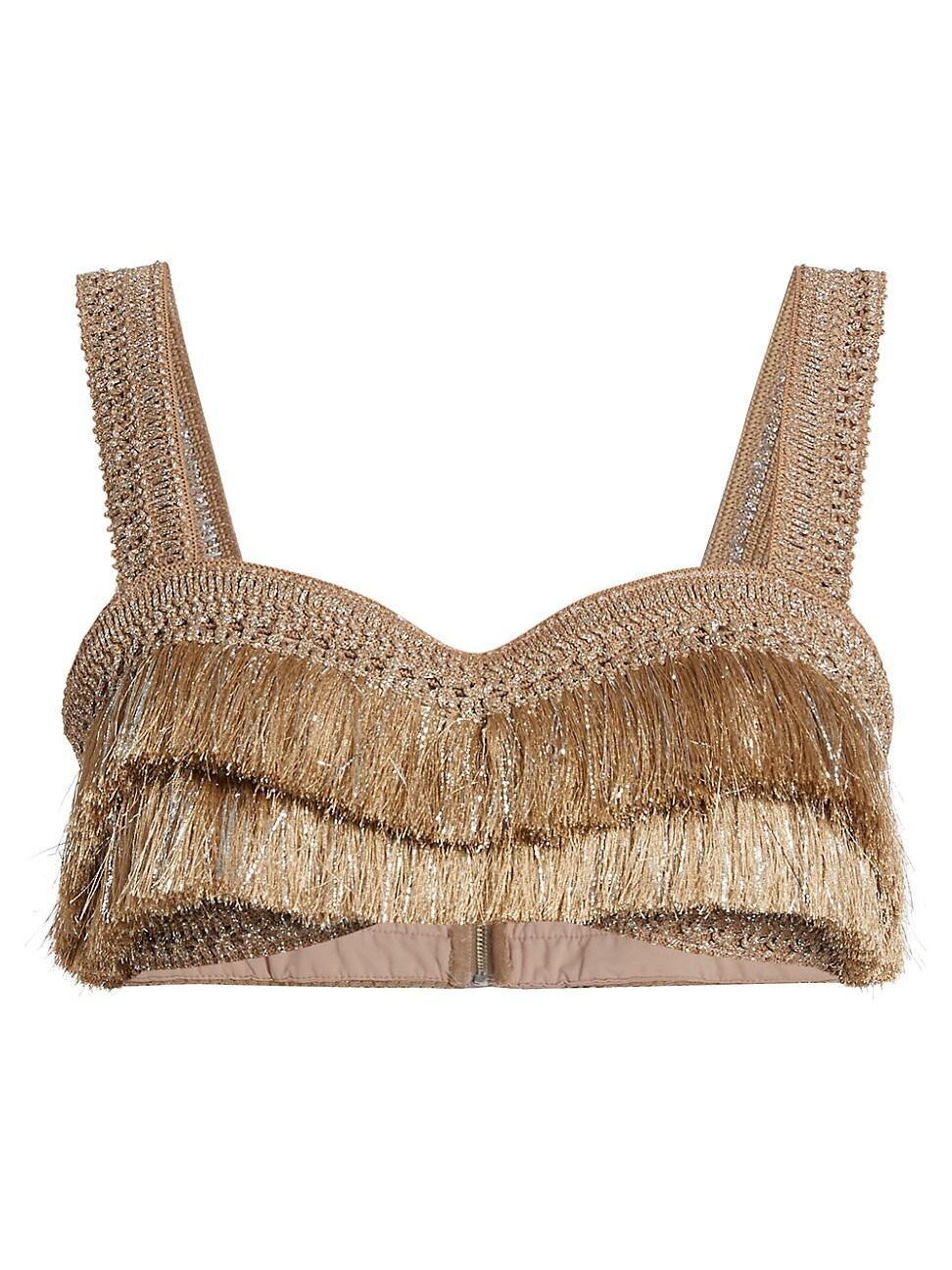 Womens Metallic Fringe Bra Top Product Image