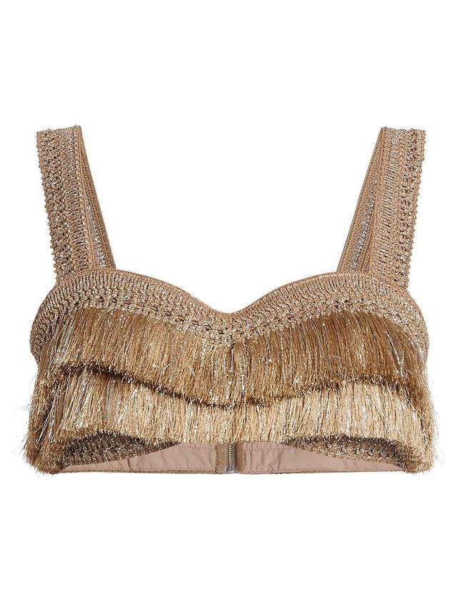 Womens Metallic Fringe Bra Top Product Image