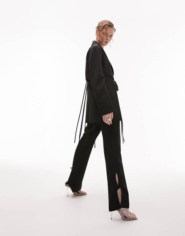 Topshop cut-out flare pants with ties in black - part of a set  Product Image