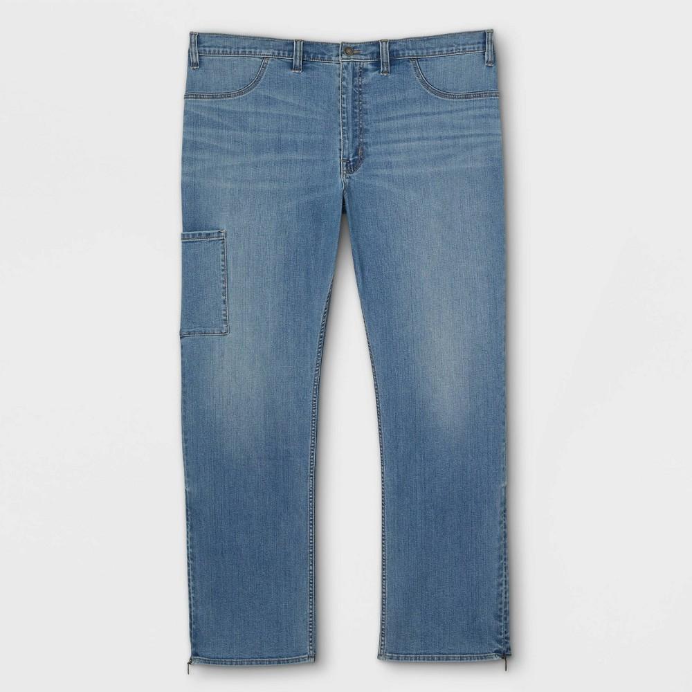 Mens Big & Tall Slim Fit Adaptive Bootcut Jeans - Goodfellow & Co Light Blue 46x32 Product Image