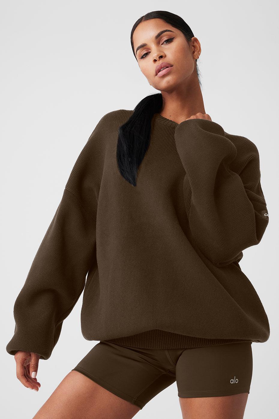 Scholar Crew Neck Sweater - Espresso Female Product Image