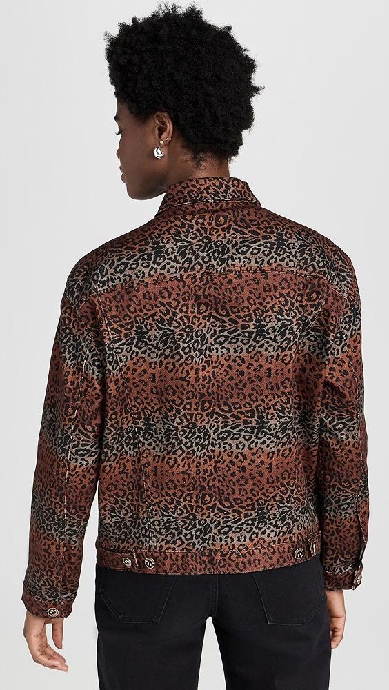 BruceGlen Linear Leopard Denim Jacket | Shopbop Product Image