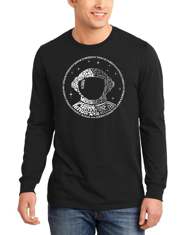 Mens I Need My Space Astronaut Word Art Long Sleeve T-shirt Product Image