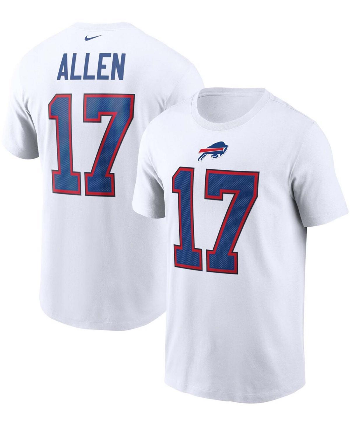 Mens Nike Josh Allen White Buffalo Bills Name and Number T-shirt Product Image