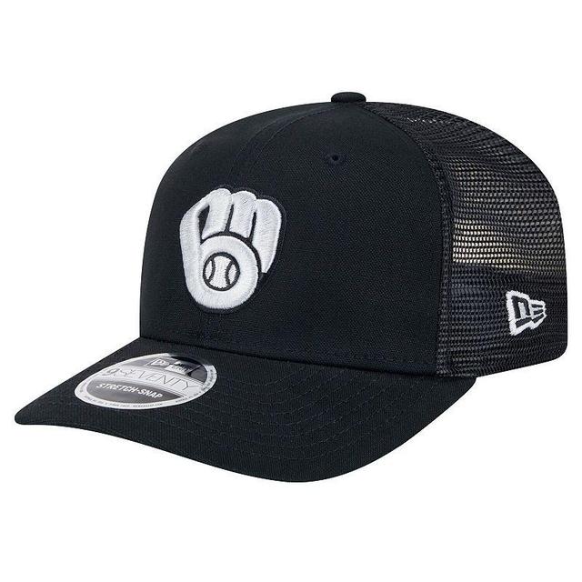 Mens New Era Milwaukee Brewers Canvas 9SEVENTY COOLERA Stretch-Snap Hat Product Image