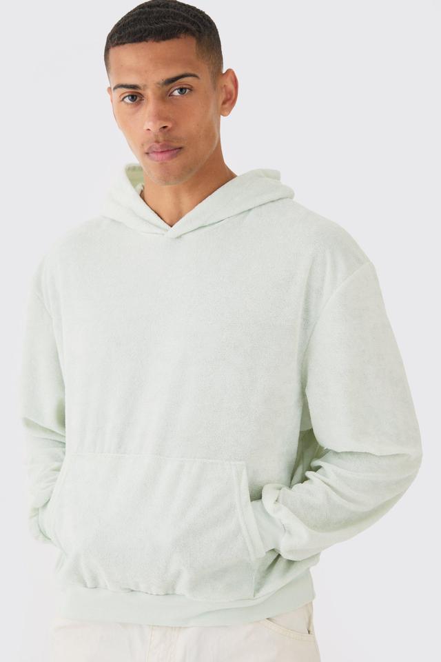 Oversized Boxy Towelling Hoodie | boohooMAN USA Product Image