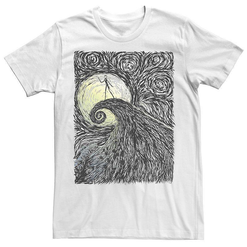 Mens Disney The Nightmare Before Christmas Spiral Hill Portrait Tee Grey Product Image