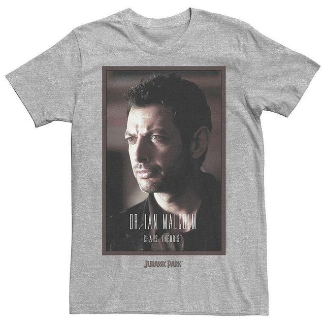 Mens Jurassic Park Dr. Ian Malcolm Chaos Theorist Tee Athletic Grey Product Image