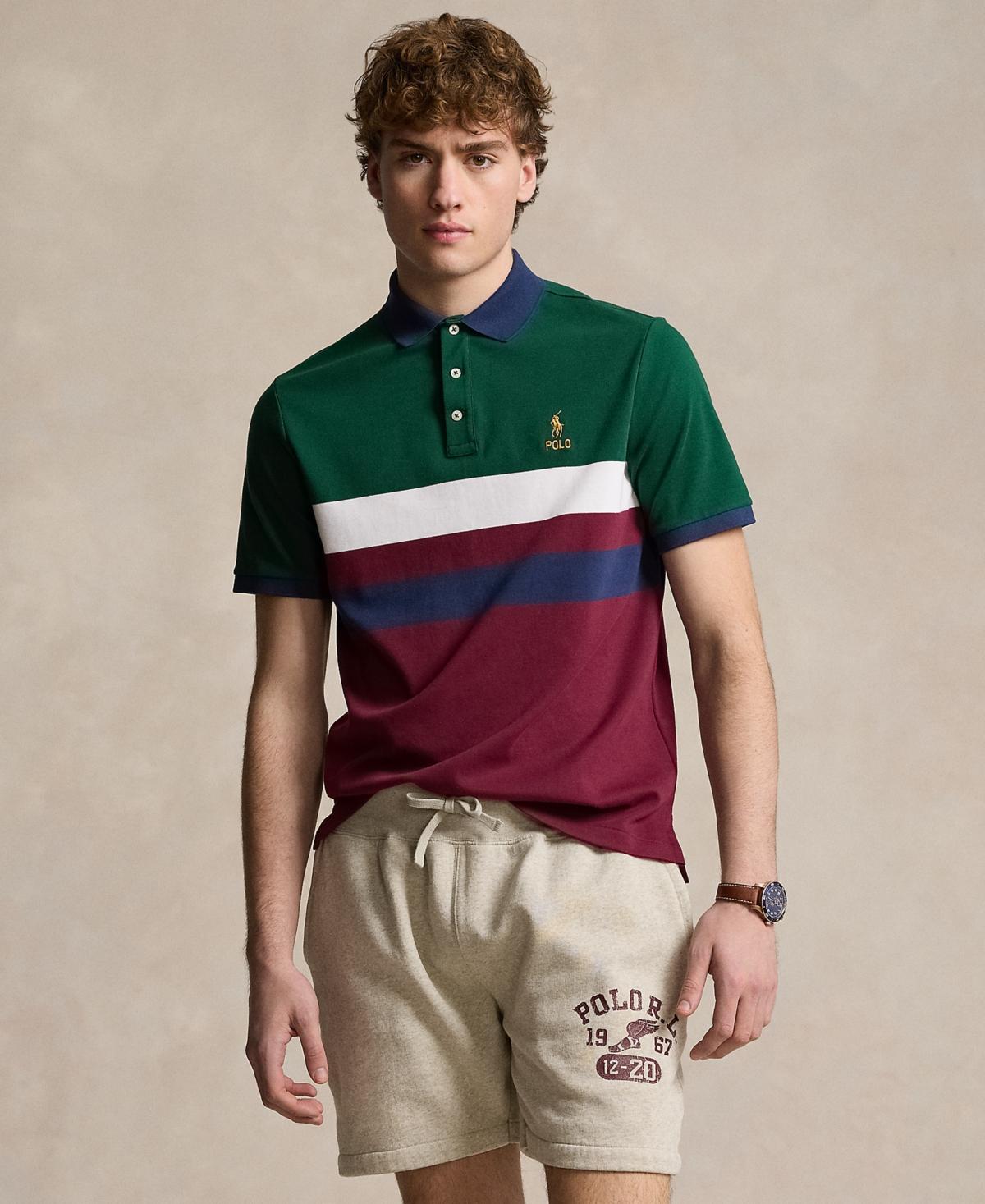 Colorblock Polo In Moss Agate Multi Product Image