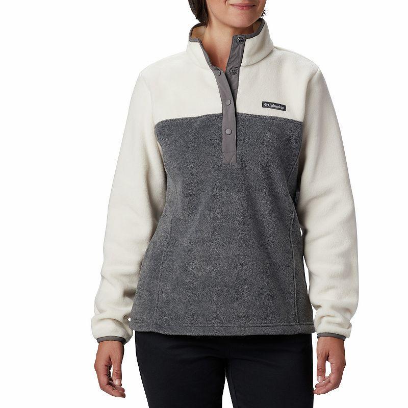 Womens Columbia Benton Springs Half-Snap Fleece Jacket City Grey Product Image