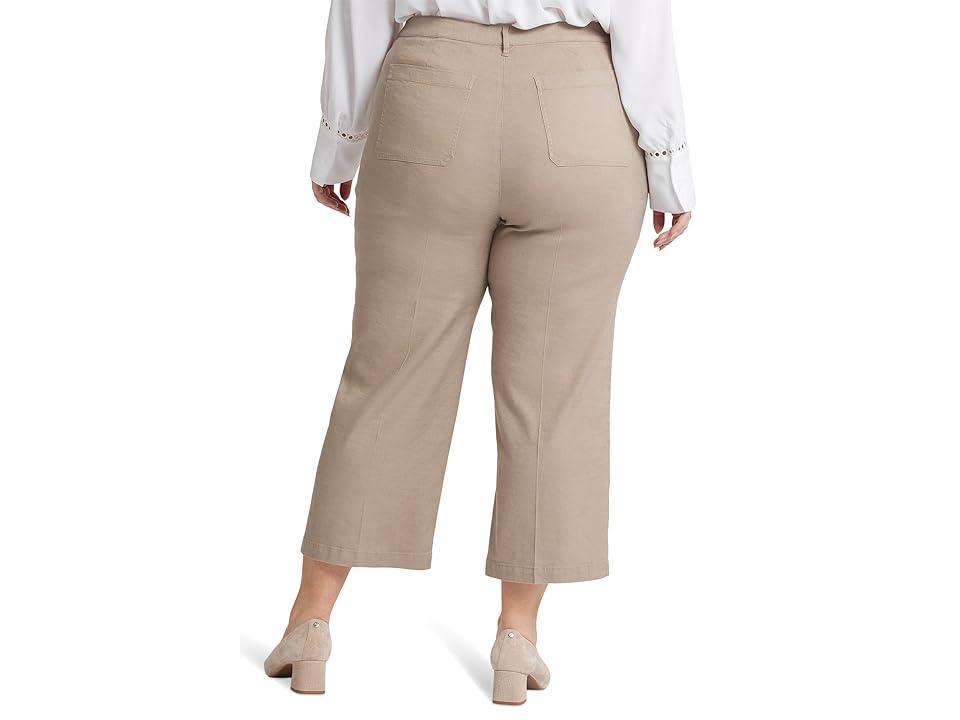 NYDJ Plus Wide Leg Cropped Cargo (Saddlewood) Women's Dress Pants Product Image