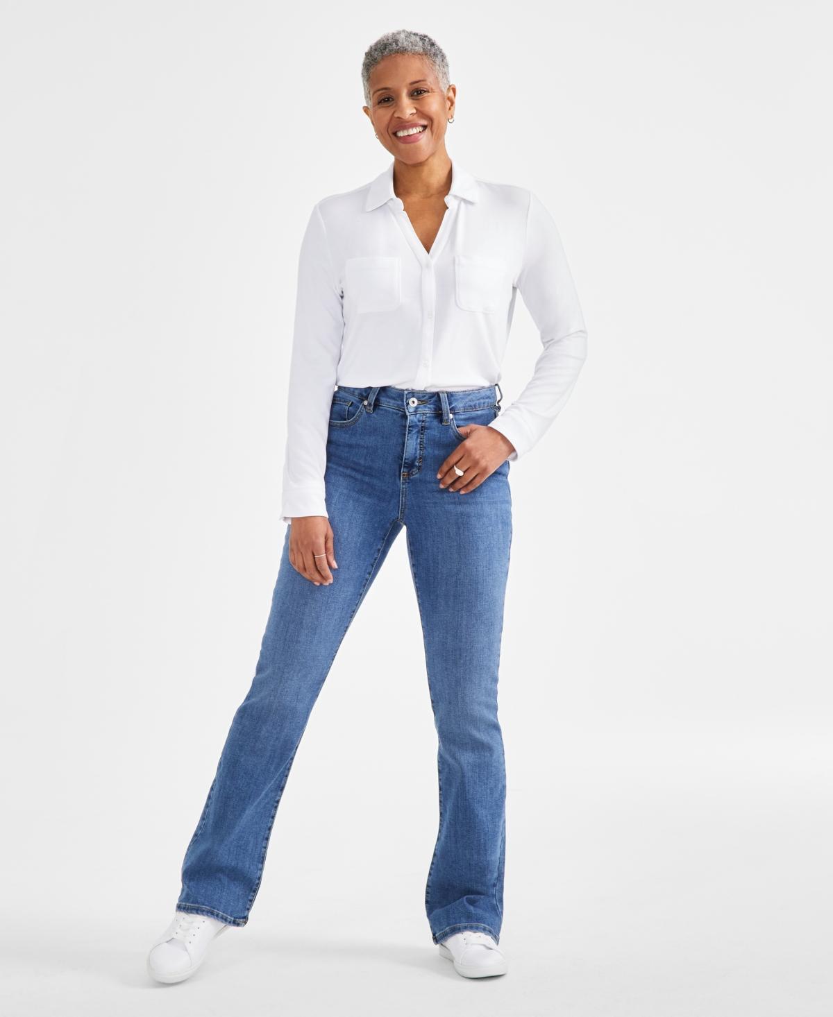 Women's Mid-Rise Curvy Bootcut Jeans, Created for Macy's Product Image