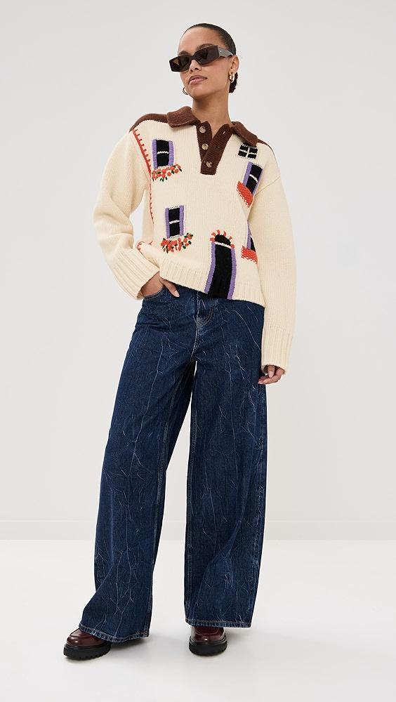 GANNI Crinkled Future Denim Marri Jeans | Shopbop Product Image