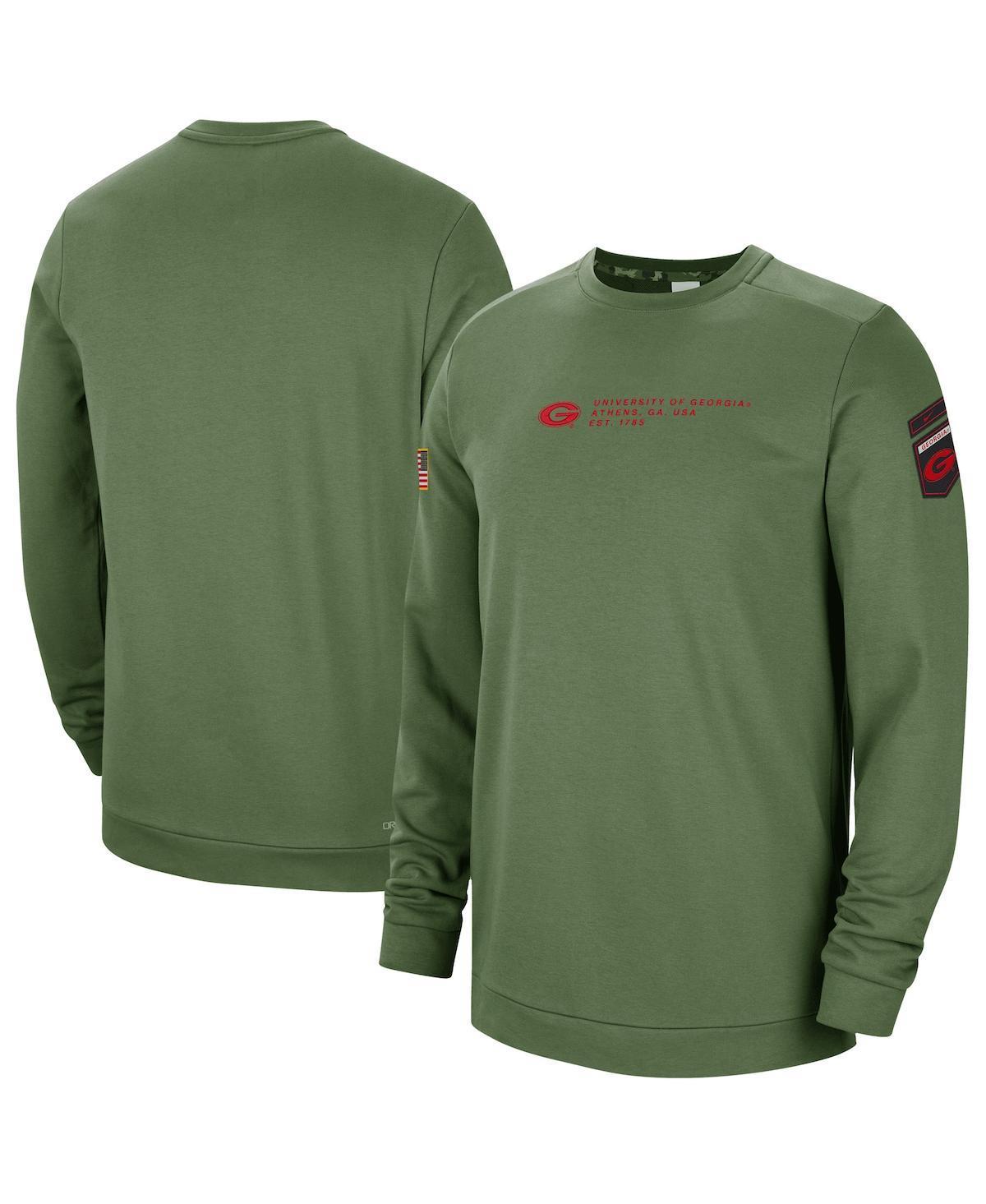 Mens Nike Olive Georgia Bulldogs Military-Inspired Pullover Sweatshirt Product Image