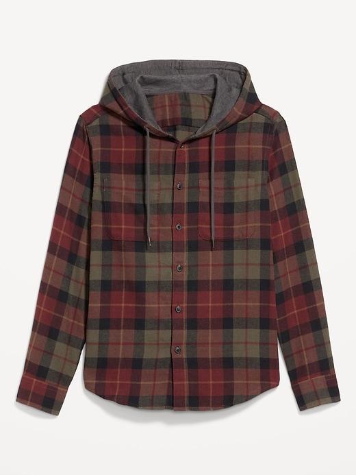 Hooded Flannel Shirt Product Image