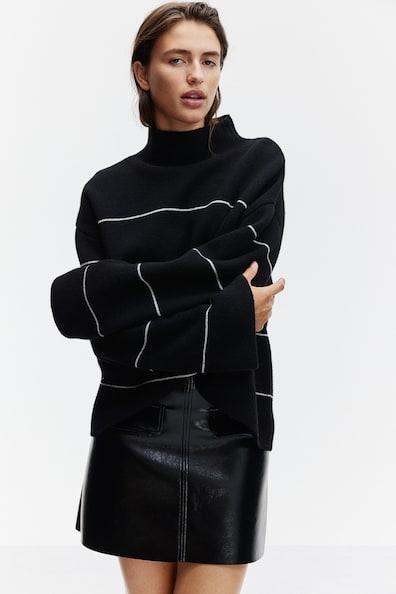 Wool-Blend Mock-Turtleneck Sweater Product Image