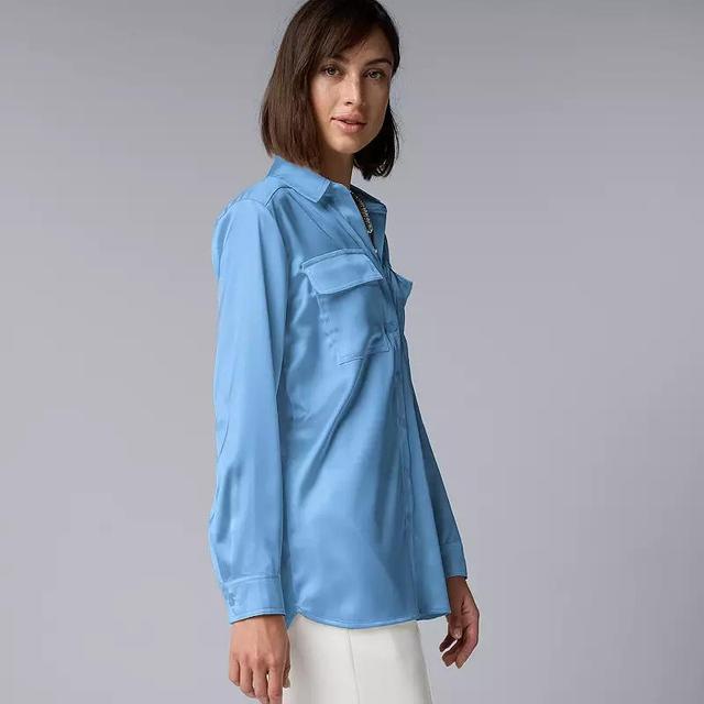 Womens Simply Vera Vera Wang Satin Utility Shirt Product Image