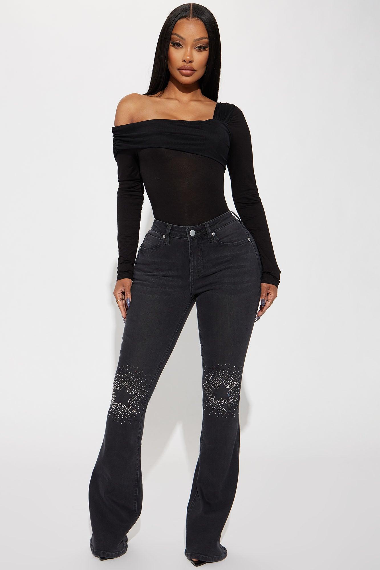 Be A Star Stretch Bootcut Jeans - Black Wash Product Image