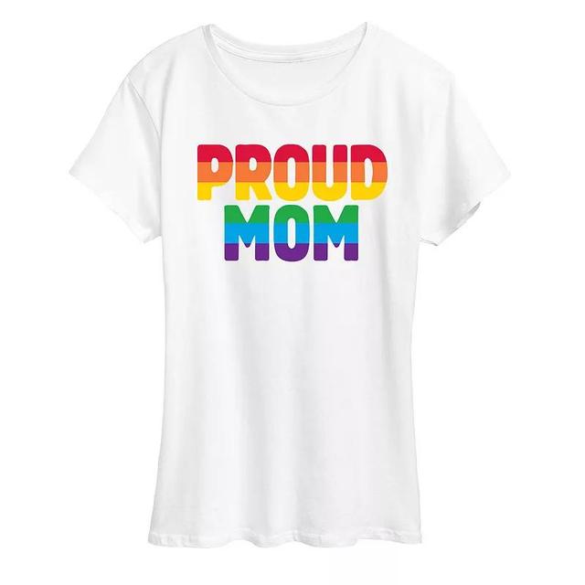 Instant Message Womens Womens Tee Shirts WHITE - White & Rainbow Proud Mom Graphic Tee - Women & Plus Product Image