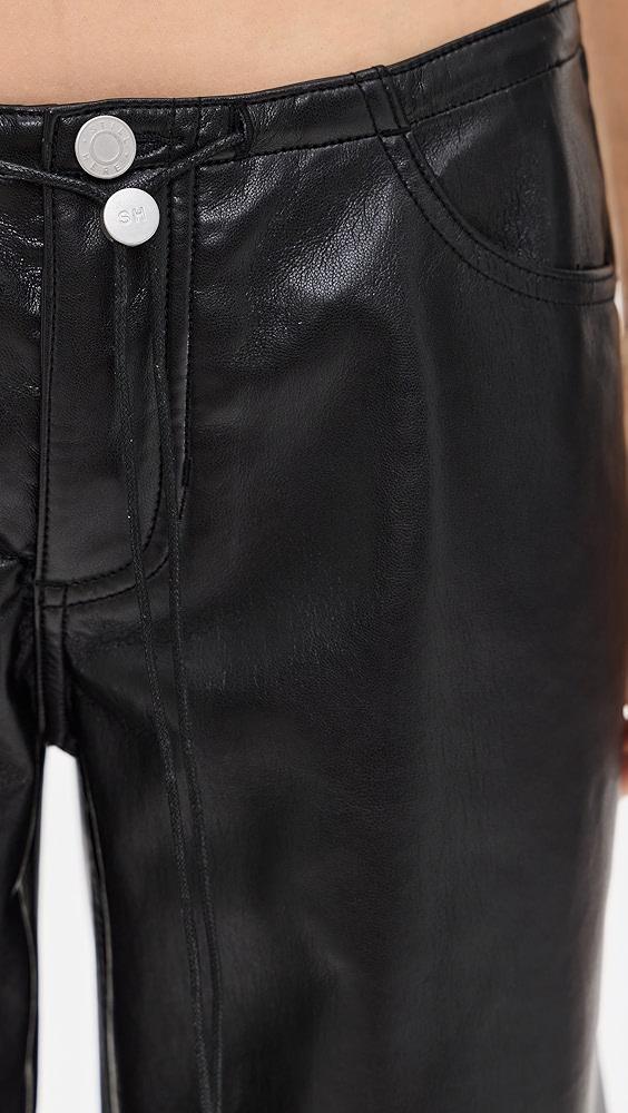 Still Here Cool Jeans in Black Leather | Shopbop Product Image