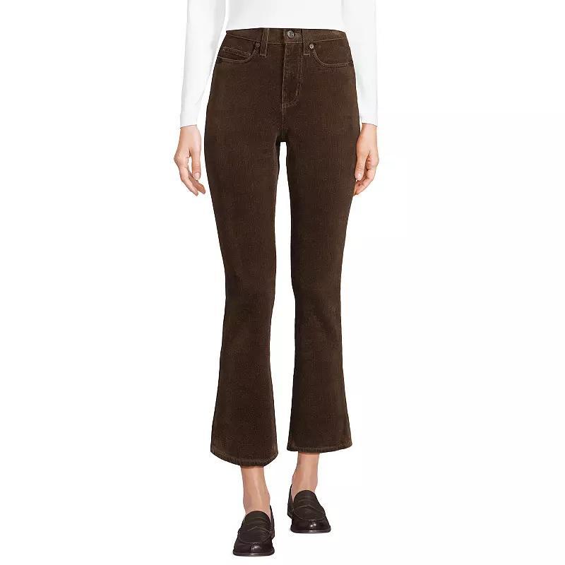 Womens Lands End Corduroy High Waisted Kick Crop Pants Rich Brown Product Image