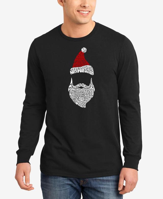 La Pop Art Mens Santa Claus Word Art Long Sleeve T-shirt Product Image