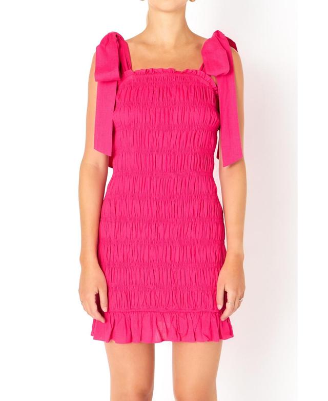 Endless Rose Smocked Tie Strap Dress in Fuchsia at Nordstrom, Size X-Small Product Image