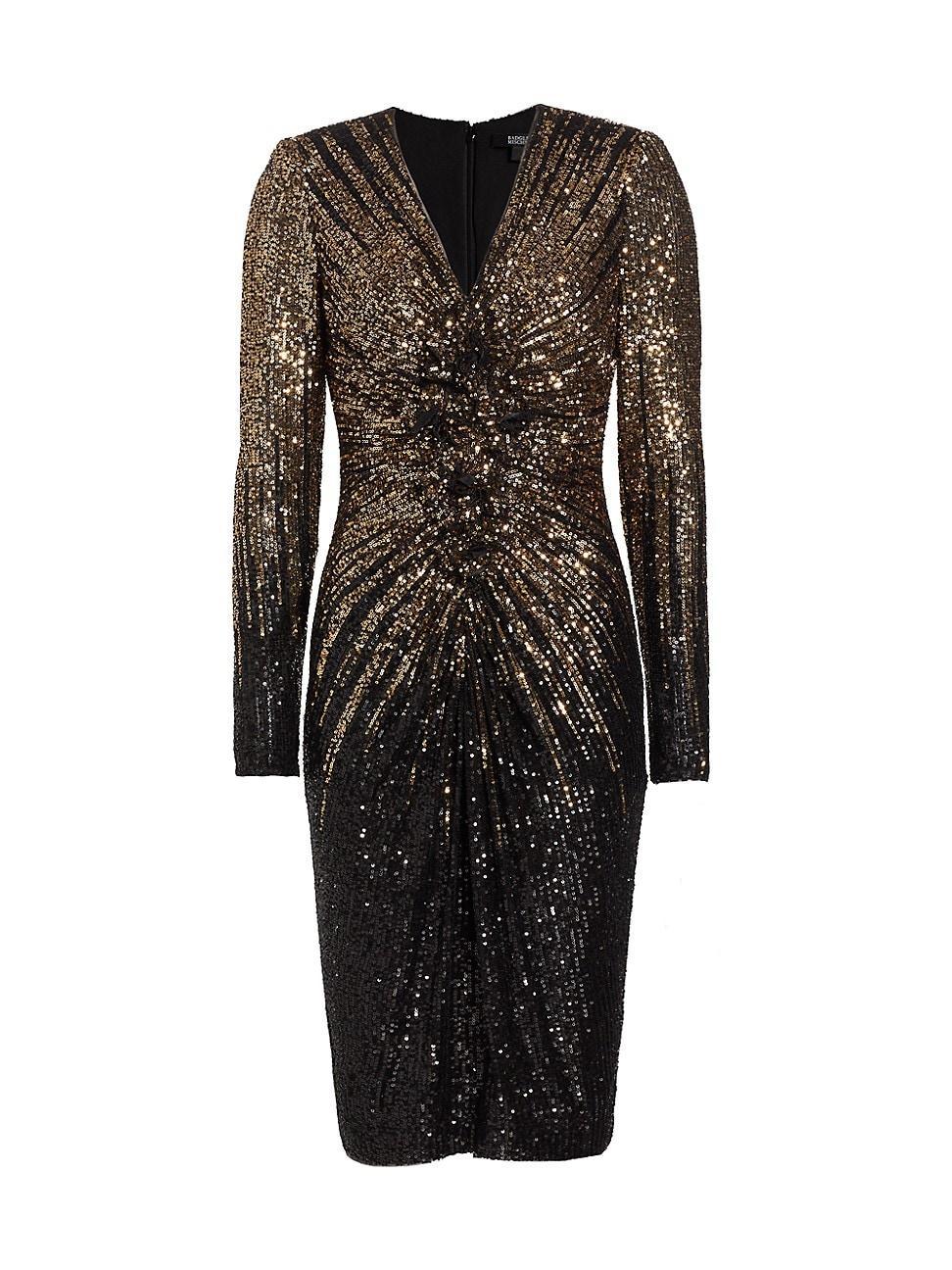 Womens Sequined V-Neck Sheath Dress Product Image