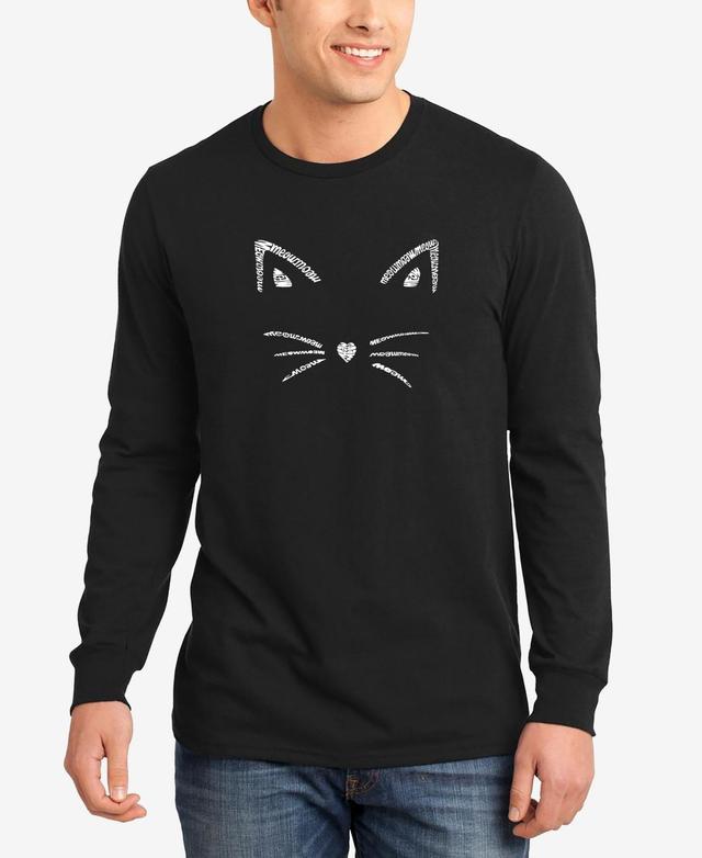 Mens Word Art Long Sleeve Whiskers T-shirt Product Image