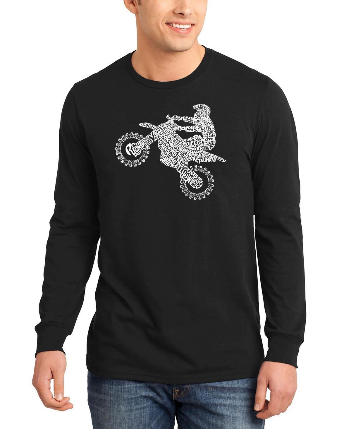 Mens Freestyle Motocross - Fmx Word Art Long Sleeve T-shirt Product Image