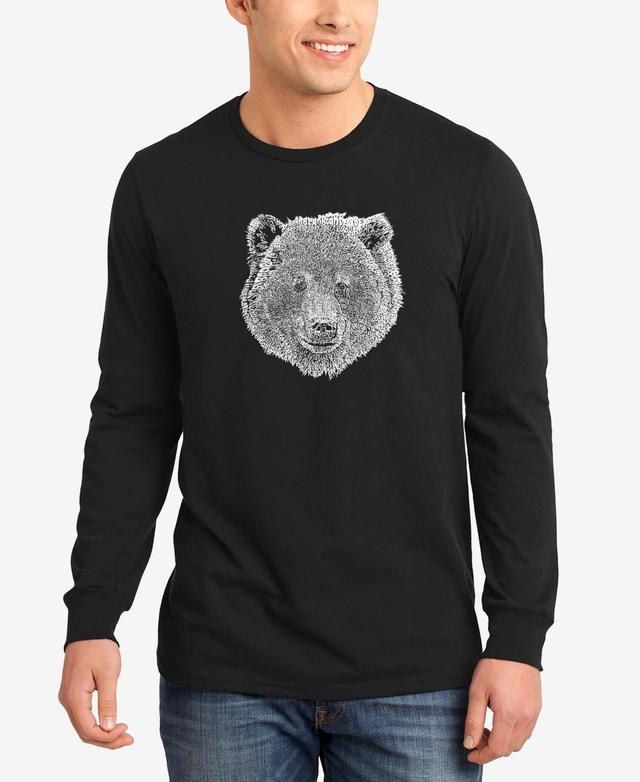 Mens Word Art Long Sleeve Bear Face T-shirt Product Image