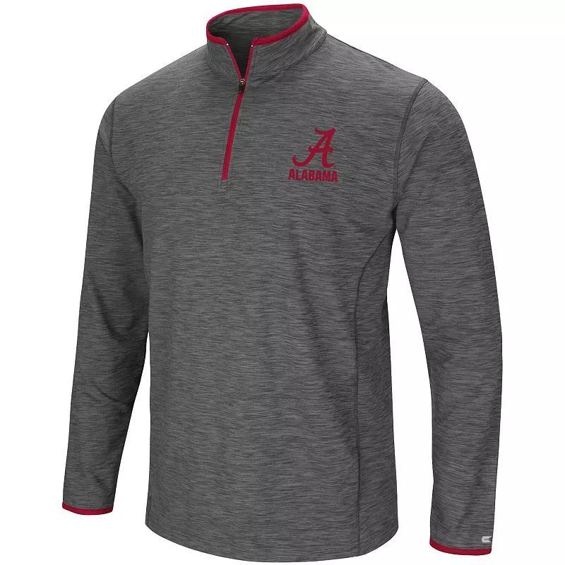 Mens Colosseum Heathered Gray Alabama Crimson Tide Big & Tall Diemert Quarter-Zip Windshirt Jacket Product Image