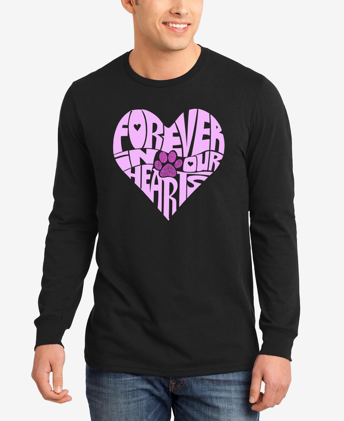 La Pop Art Forever In Our Hearts - Mens Word Art Long Sleeve T-Shirt Product Image