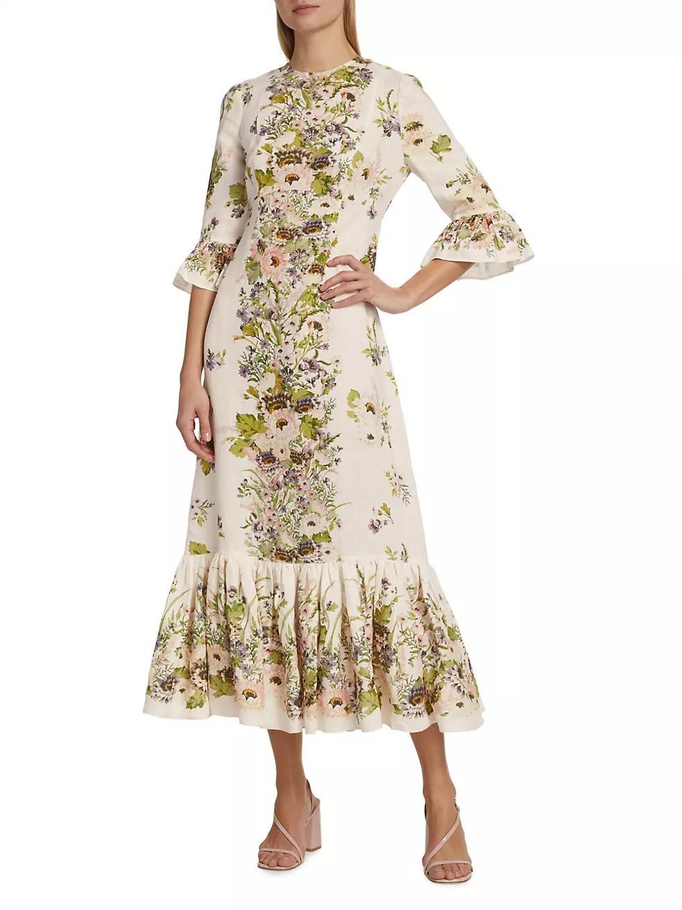 Halliday Frill-Sleeve Midi-Dress Product Image