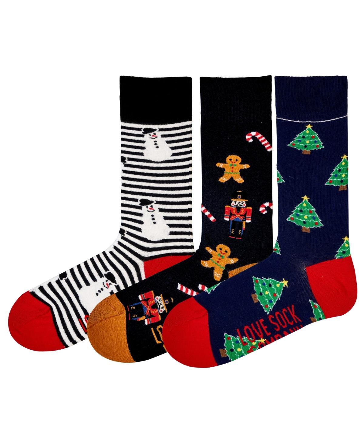 Love Sock Company Mens Christmas Novelty Luxury Unisex Crew Socks Bundle Fun Colorful Socks, Pack of 3 Product Image