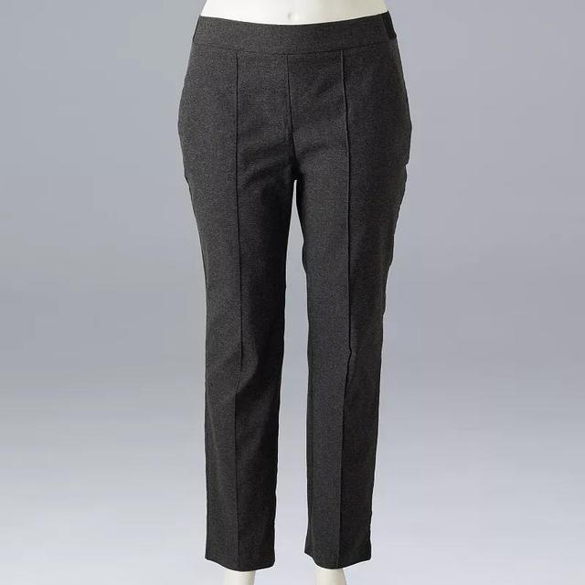 Plus Size Simply Vera Vera Wang Modern Pintuck Slim Straight Pants, Womens Grey Texture Product Image