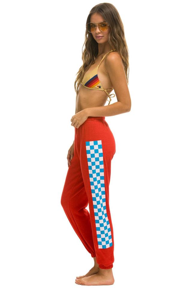 CHECK LEG SWEATPANTS - RED // WHITE // BLUE Female Product Image