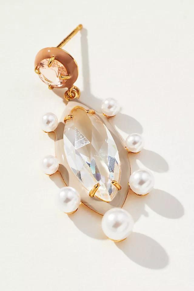 Glass & Pearl Double Drop Earrings Product Image