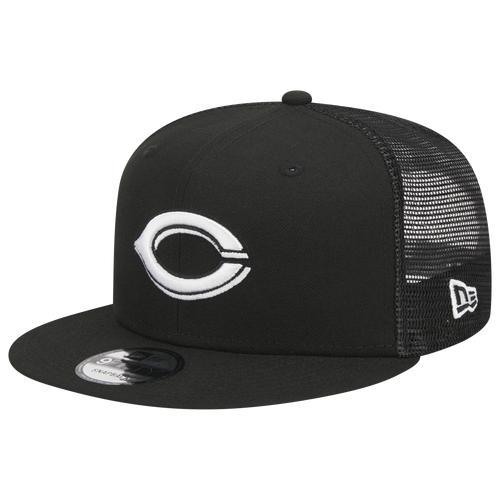 Mens New Era Black Cincinnati Reds Trucker 9FIFTY Snapback Hat Product Image