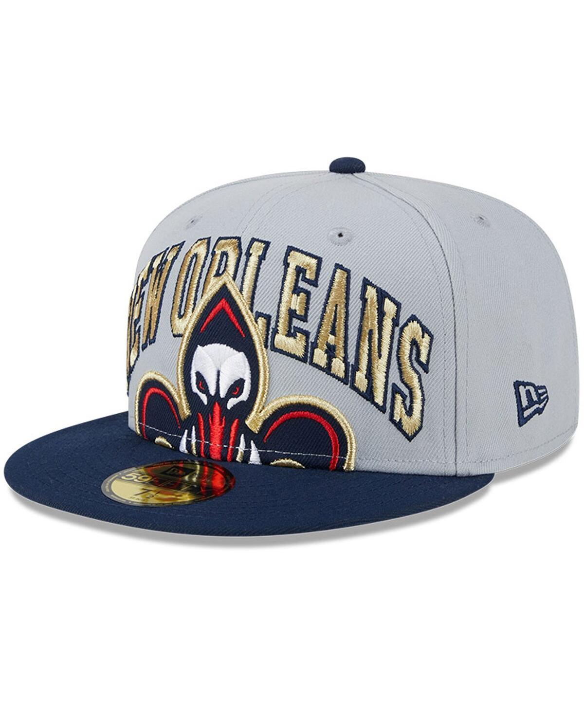 Mens New Era Gray/Navy New Orleans Pelicans Tip-Off Two-Tone 59FIFTY Fitted Hat Product Image