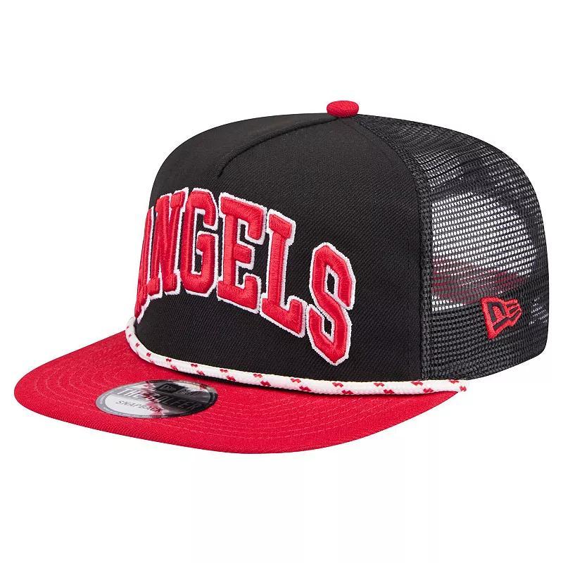 Mens New Era Los Angeles Angels Throwback Meshback Golfer Hat Product Image