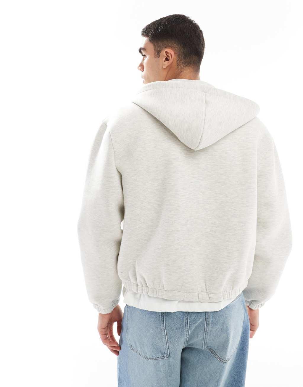 ASOS DESIGN oversized scuba hoodie in white heather Product Image