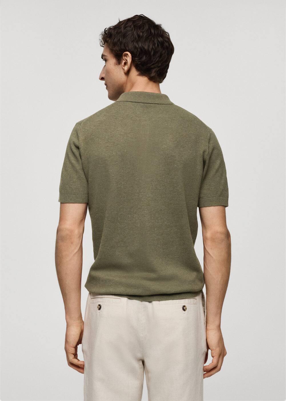 MANGO MAN - Short-sleeve knitted polo shirt forest greenMen Product Image