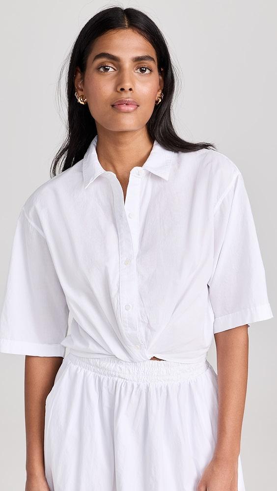 Stateside Voile Short Sleeve Cropped Twist Shirt | Shopbop Product Image