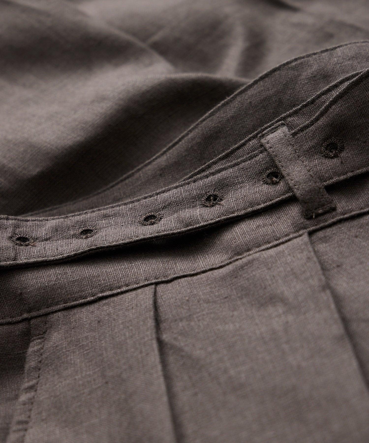 Irish Linen Gurkha Trouser in Dark Brown Product Image