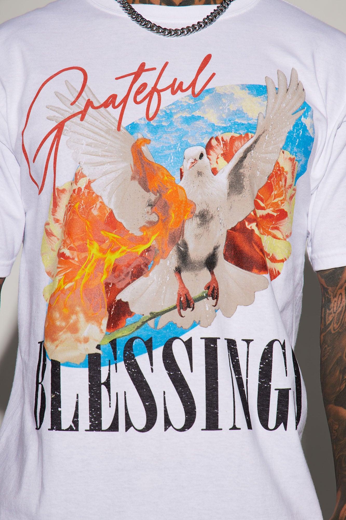 Grateful Blessings Short Sleeve Tee - White Product Image