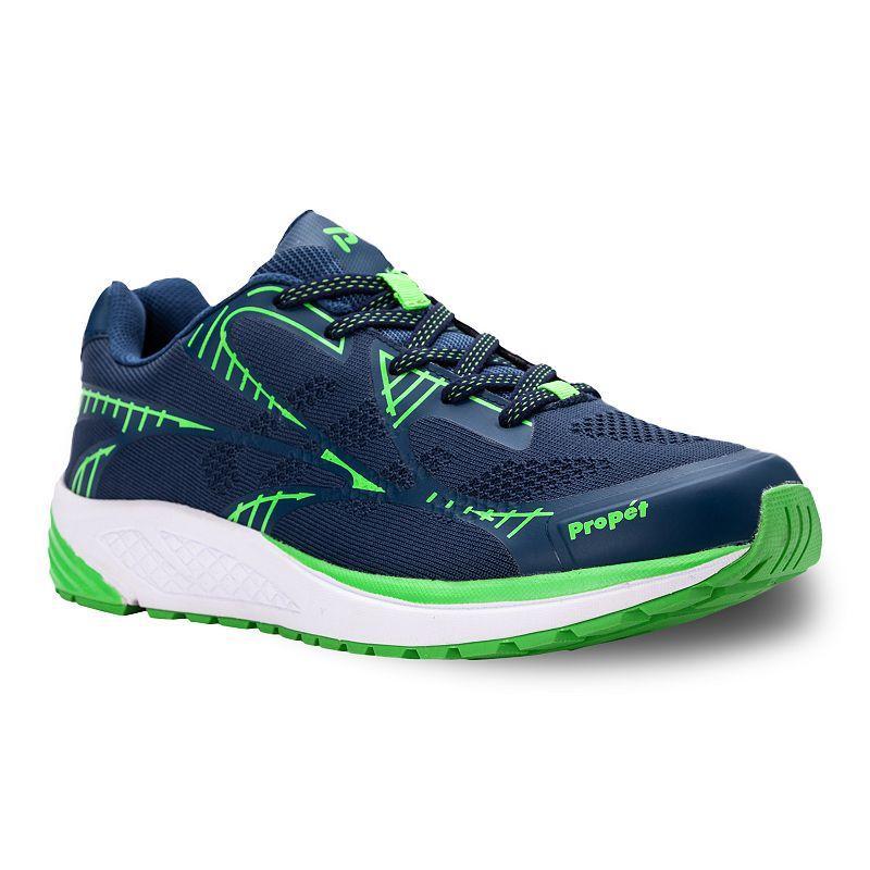 Propet One LT Mens Running Shoes Navy Green Product Image