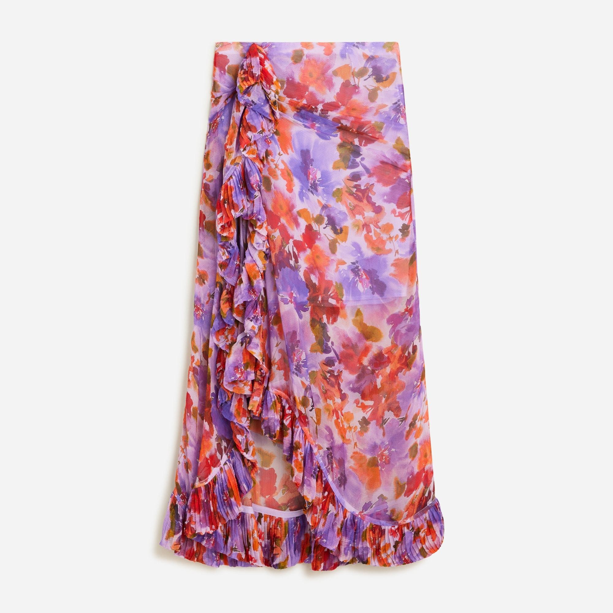 Collection chiffon ruffle skirt in floral Product Image