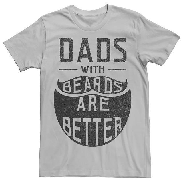 Mens Dads With Beards Are Better Beard Graphic Tee Silver Product Image